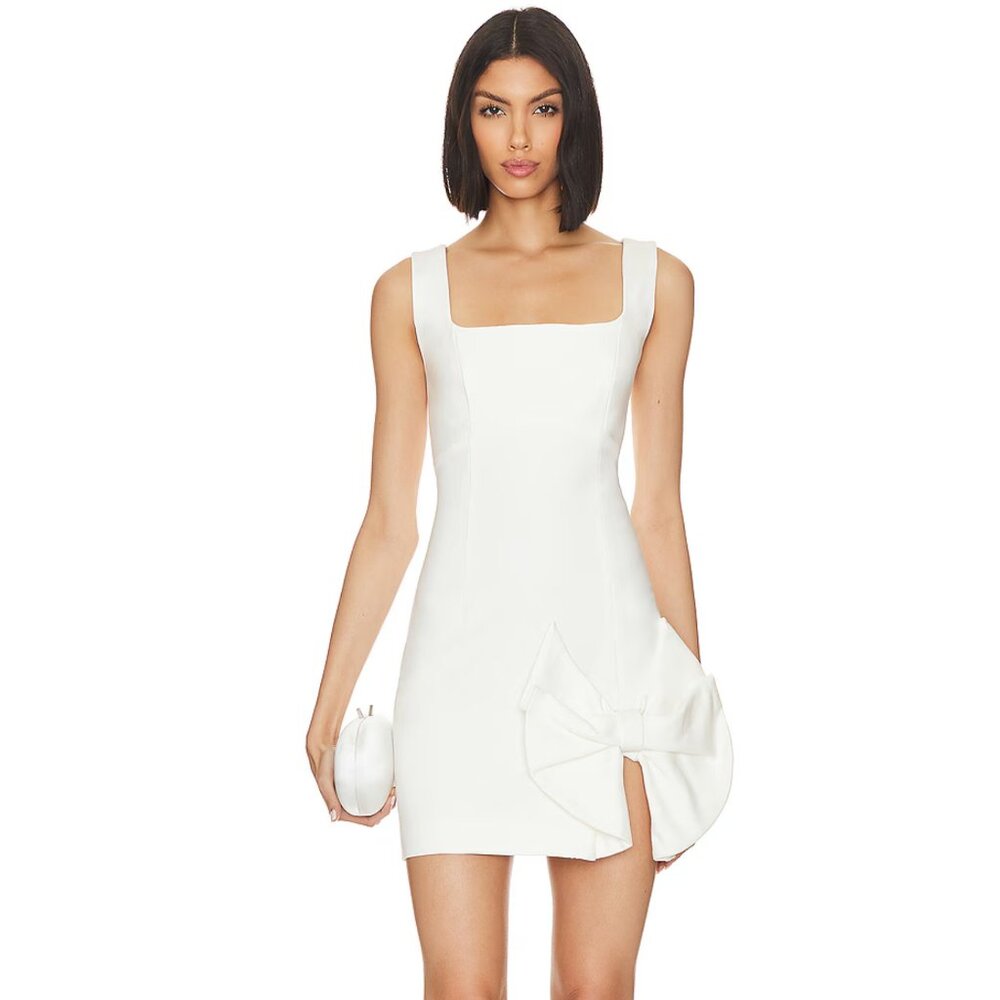 NEW ELLIATT Rays Mini Dress in Ivory White Large L